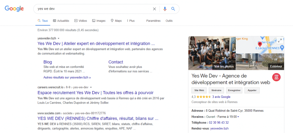 Google moteur de recherche